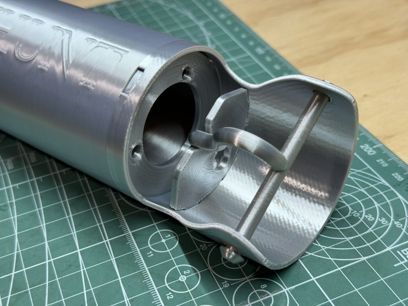 Printed product prototype with internal cylindrical and mounting features