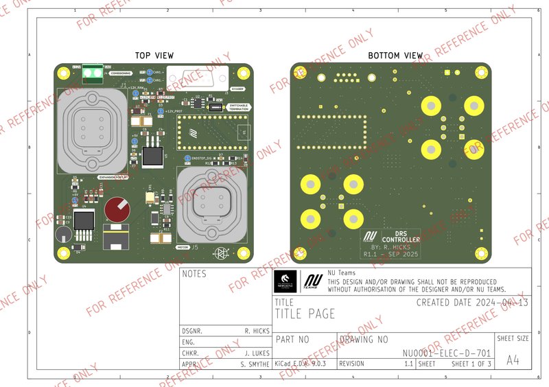 PCB drawing showing board geometry, component placement and reference information